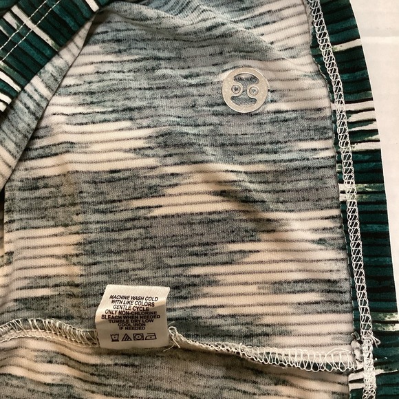 Adrienne Vittadini Women's Short Mock‎ Neck Green Print Blouse Size S - Picture 10 of 12